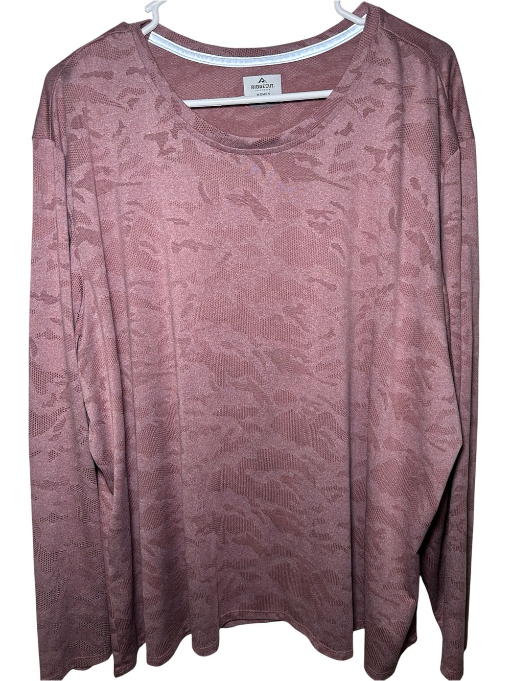 Ridgecut Round Neck Long Sleeve Shirt Dusty Rose Camo 3X Outdoor Hiking Camp